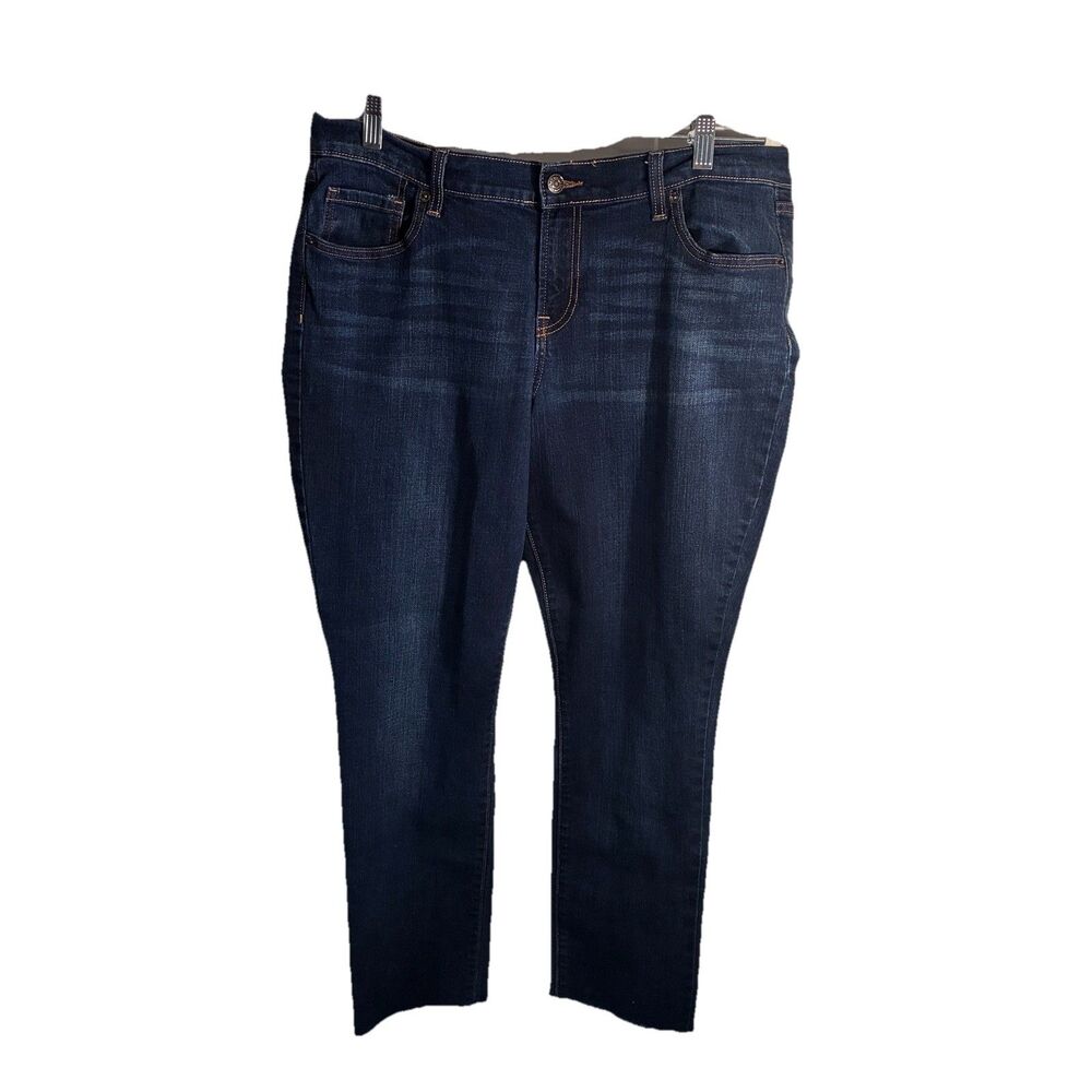 Old Navy The Sweet Heart Style Women's Dark Blue Jeans W/Frayed Hem Size 14 Long